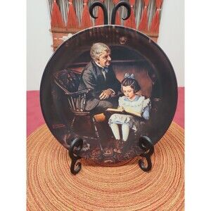 Knowles Norman Rockwell Heritage Plate The Young Scholar 1991 #497D Box & Papers